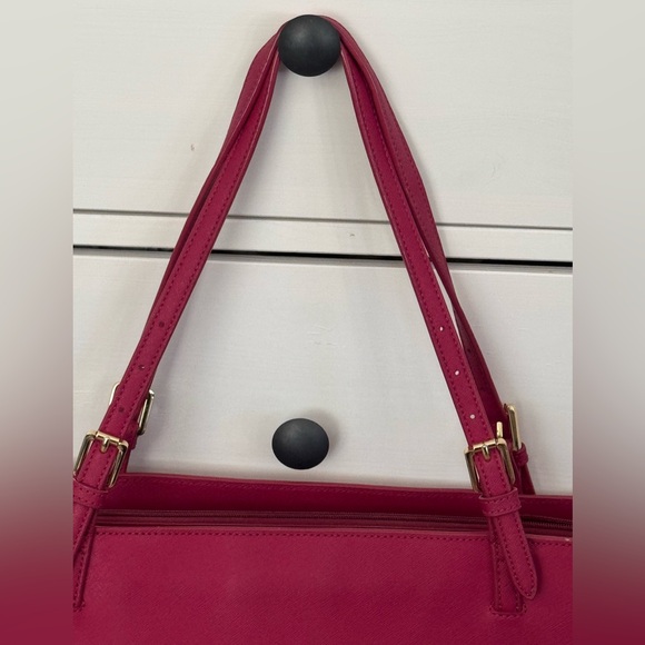 Tory Burch Robinson Raspberry Pink Saffiano Leather Tote - Picture 5 of 12